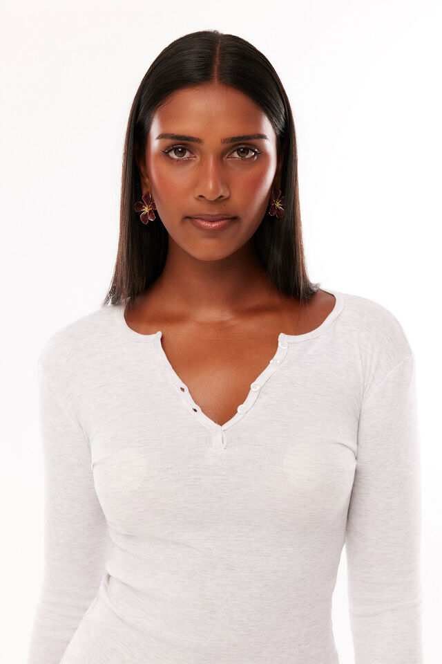 Alexis Henley Long Sleeve Top, SNOW MARLE