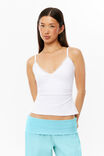 Sleek Margot Lace Trim Tank, WHITE - example image 1