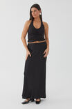 Skylar Satin Maxi Skirt, BLACK - alternate image 1