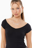 Neve Short Sleeve Off Shoulder Top, BLACK - alternate image 4