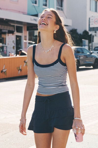 Riri Scoop Neck Tank, VARSITY NAVY STRIPE