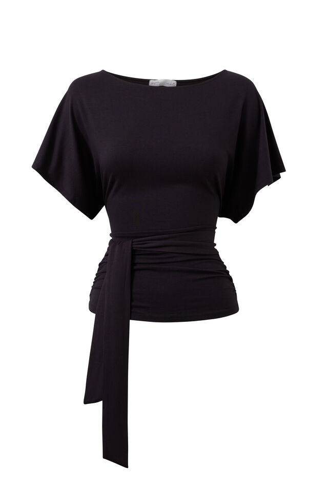 Soft Layla Tie Top, BLACK