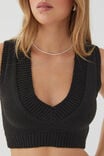 Paris V Neck Knit Vest, BLACK - alternate image 4