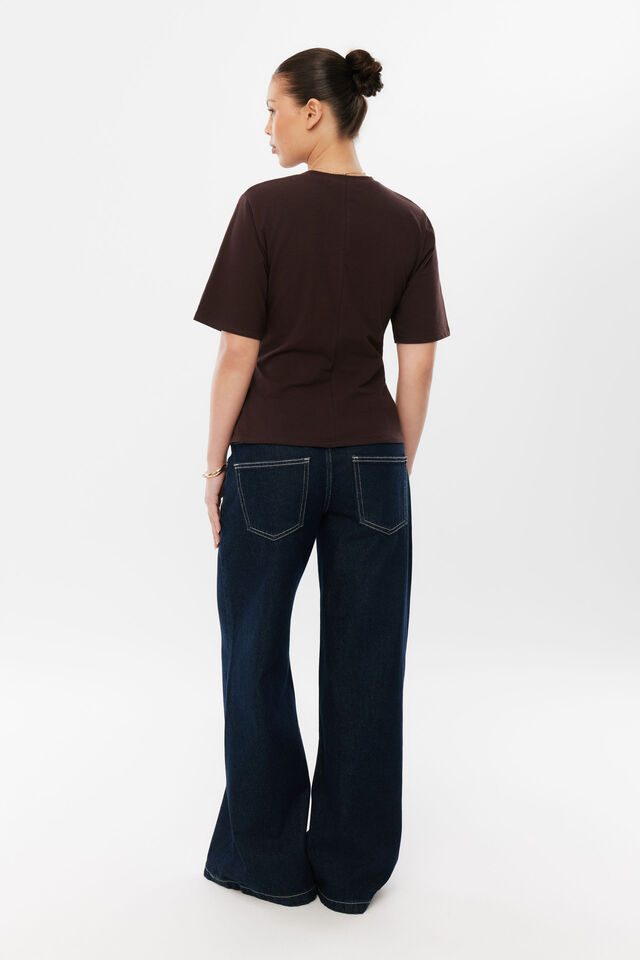 Tamsin Twist Tee, DEEP CHOC