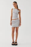 Soft Ruched Mini Skirt, GREY MARLE - alternate image 2