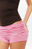 Soft Ruched Booty Short, AURORA STRIPE PINK - example image 1