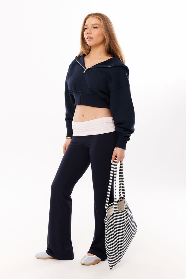 Kali Fleece Zip Through Hoodie, NIGHT NAVY