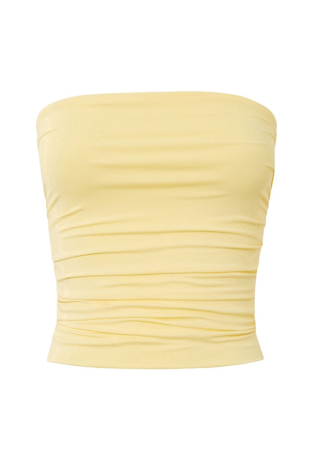 Luxe Ruched Bandeau, GOLDEN BUTTER
