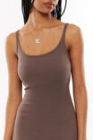 Lulu Scoop Neck Mini Dress, BROWN CAROB - alternate image 4