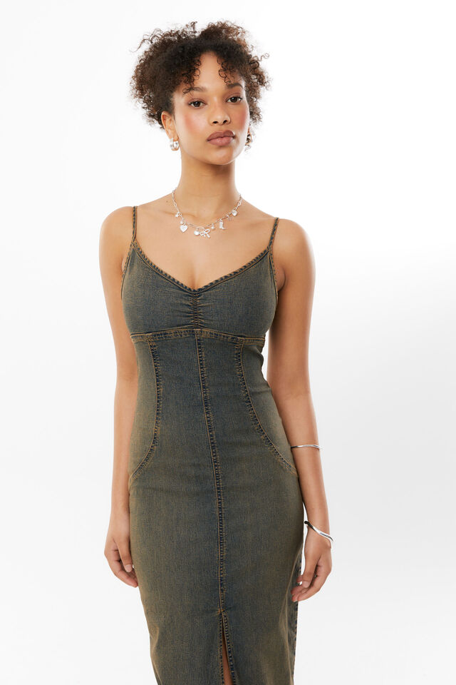 Daria Denim Maxi Dress, VINTAGE DENIM