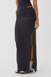 Soft Ruched Split Maxi Skirt, BLACK - alternate image 2