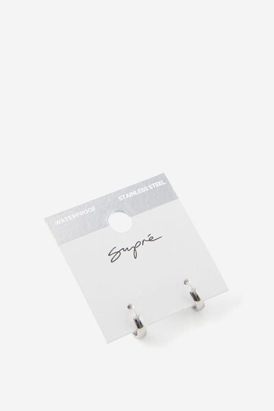 Waterproof Earring, SILVER/CLASSIC HOOP
