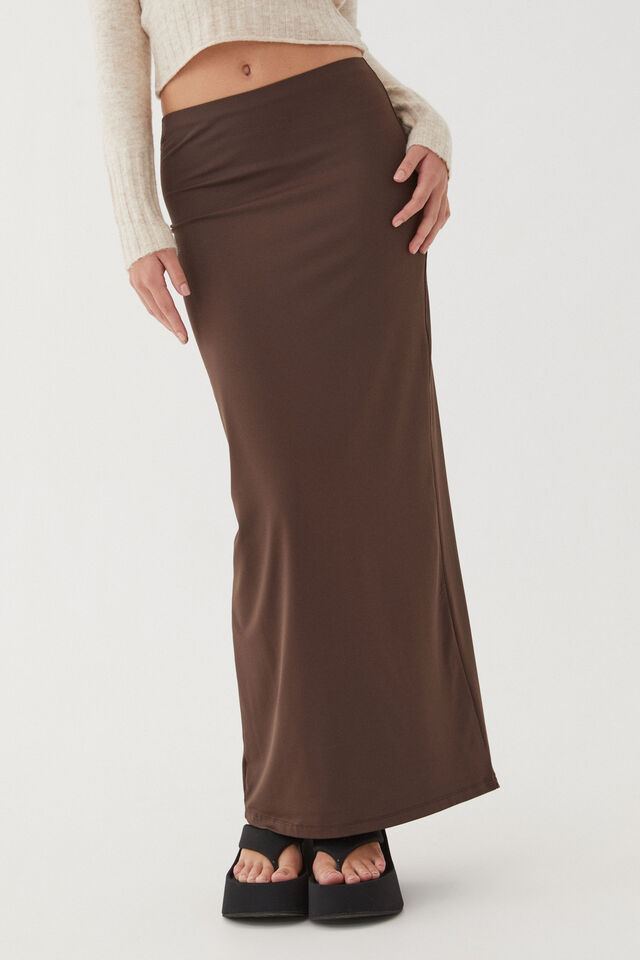 Luxe Hipster Maxi Skirt, ESPRESSO BROWN