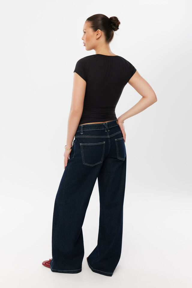 Soft Esther Keyhole Top, BLACK