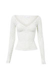 Annie Lace Long Sleeve Top, SUMMER WHITE - alternate image 6