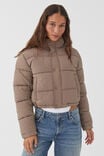 Recycled Puffer Jacket, MINK BROWN - alternate image 1
