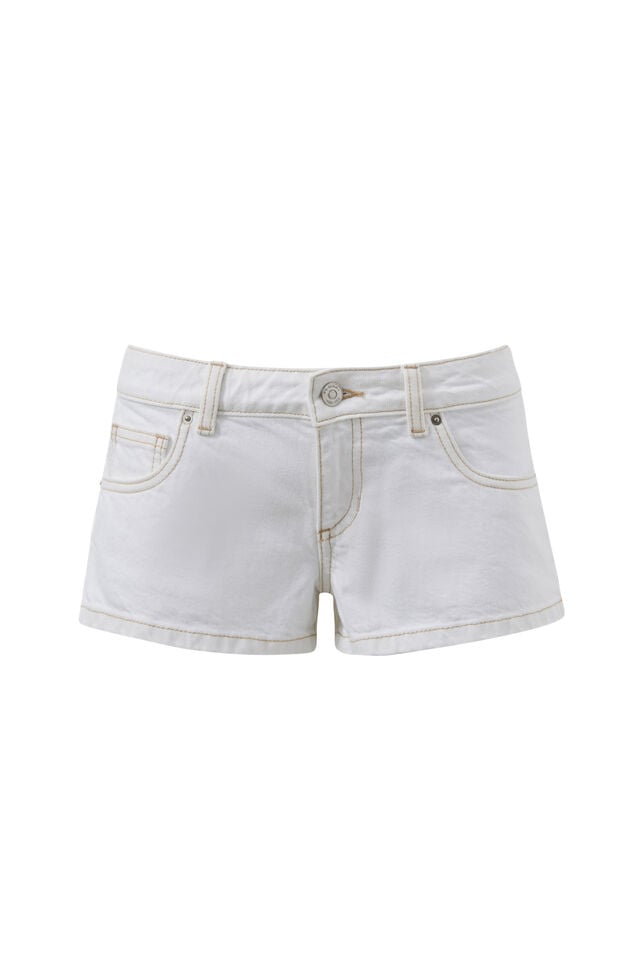 Ultra Low Classic Denim Short, CLEAN WHITE CONTRAST