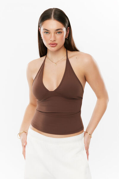 Sleek Brooke Halter Top, BAKED BROWN