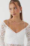 Annie Lace Long Sleeve Top, SUMMER WHITE - alternate image 4