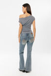 Soft Piper Off Shoulder Top, AURORA STRIPE MIAMI BLUE / BROWN BEAN - example image 3