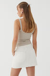 Carpenter Denim Mini Skirt, WARM WHITE - alternate image 4