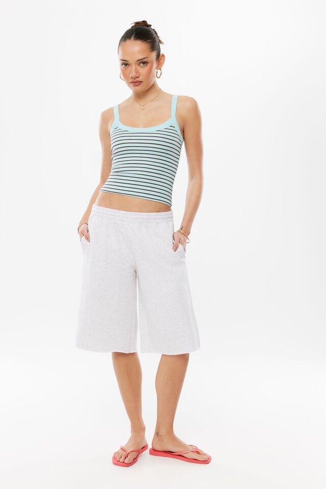 Yuri Longline Sweat Short, SNOW MARLE