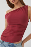 Soft Mia Ruched Top, DEEP CHERRY - alternate image 4