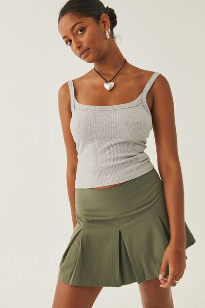 Keri Pleated Mini Skirt, HUNTER GREEN