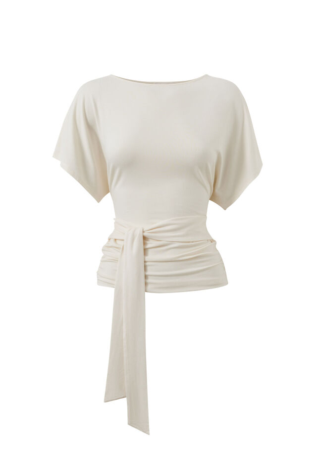 Soft Layla Tie Top, CREAMY WHITE