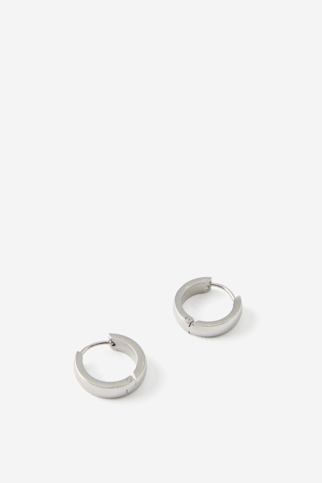 Waterproof Earring, SILVER/CLASSIC HOOP