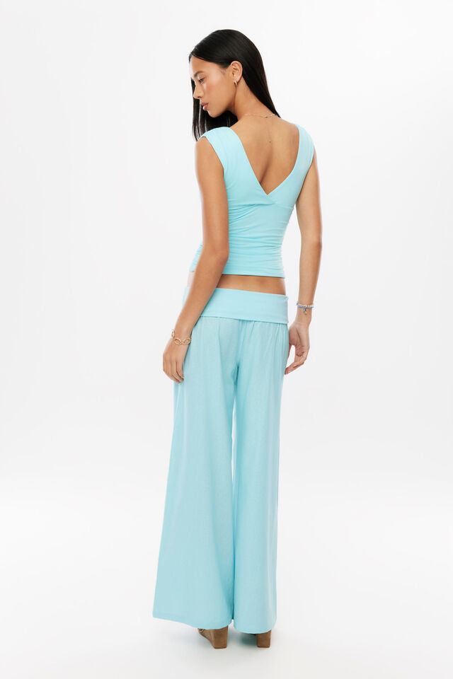 Soft Gina Ruched Top, GLOSSY AQUA