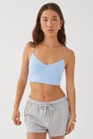 Luxe Cropped V Neck Cami, RUMOUR BLUE - alternate image 2