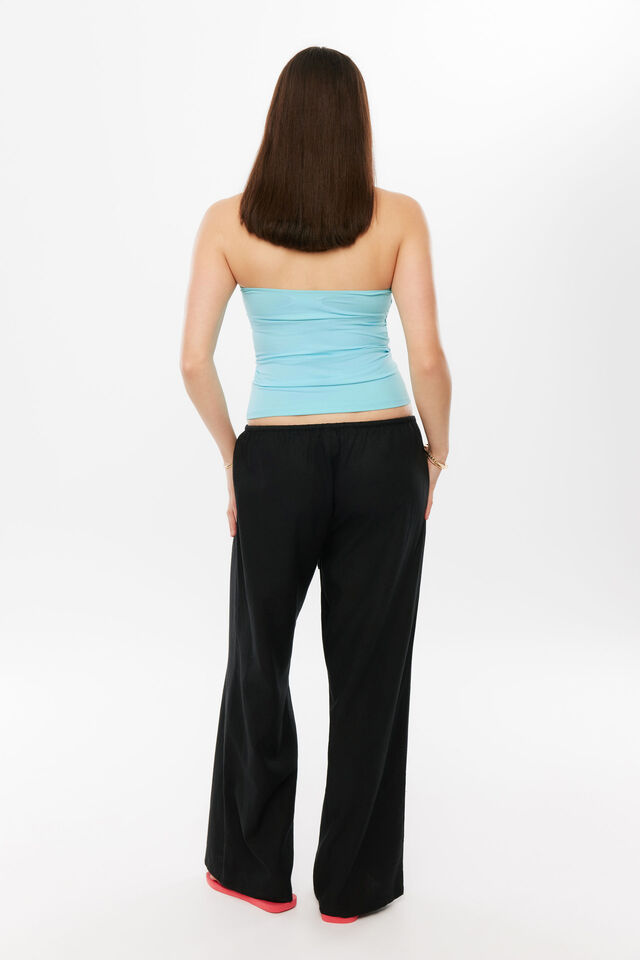 Sleek Longline Boob Tube, GLOSSY AQUA