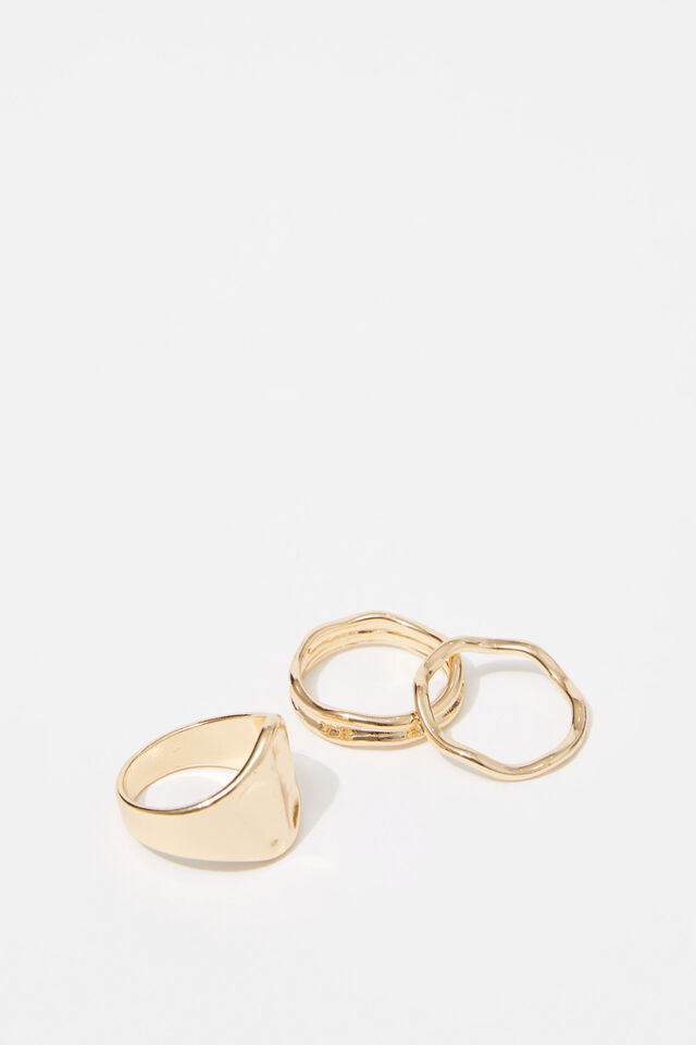 Ring 3 Pack, GOLD/FREE FORM