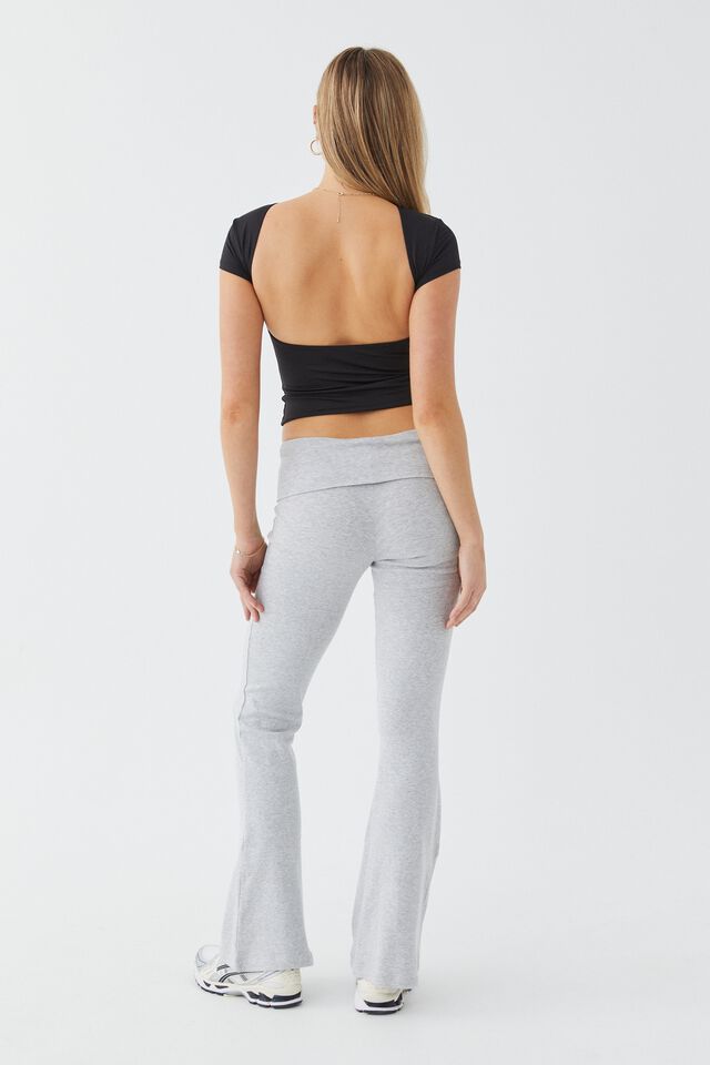 Cotton On Body Women Leggings Workout Pull On Ribbed Flare Pants