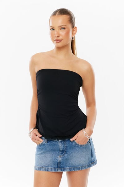 Sleek Valerie Strapless Top, BLACK