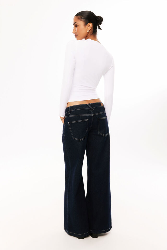Sleek Miley Long Sleeve Top, WHITE