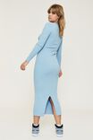 Fallon Long Sleeve Midi Dress, CALI BLUE