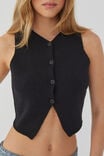Gemma Knitted Button Through Vest, BLACK - alternate image 4