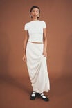 Skylar Satin Maxi Skirt, MERINGUE WHITE - alternate image 1