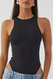 Luxe Sleeveless Bodysuit, BLACK - alternate image 4