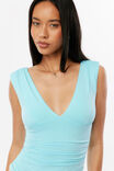 Soft Gina Ruched Top, GLOSSY AQUA - example image 4