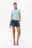 Rachel Fitted Slogan Tee, GLOSSY AQUA/NOT TODAY - example image 4
