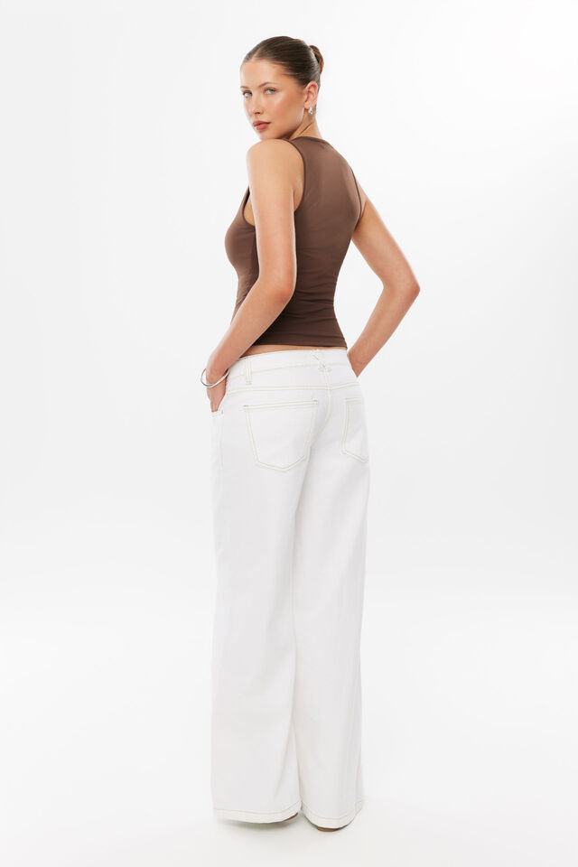 Sleek Jemima V Neck Tank, BAKED BROWN