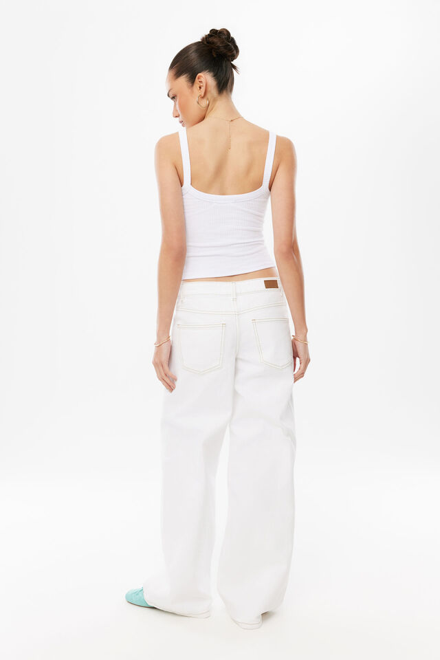Low Rise Baggy Jean, CLEAN WHITE CONTRAST