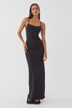 Soft Strappy Ruched Maxi Dress, BLACK - alternate image 1