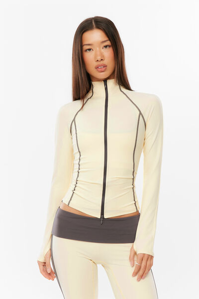 Tori Zip Through Active Jacket, ZESTY YELLOW / CHROME GREY