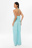 Adeline Halter Linen Top, GLOSSY AQUA - example image 3