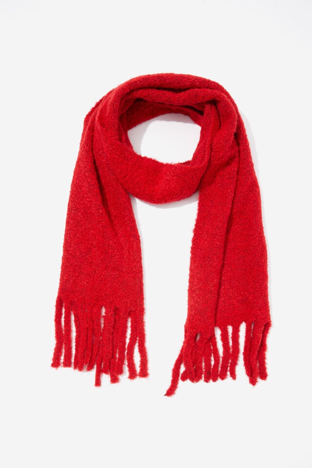 Bella Boucle Knit Scarf, SCARLET RED