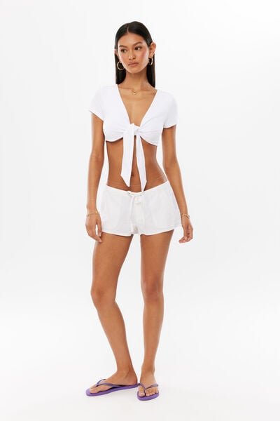 Sopha Dopha Y2k Linen Short, SUMMER WHITE